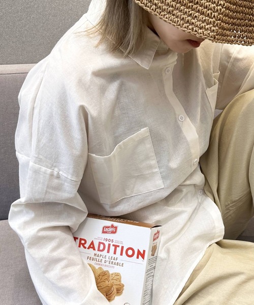 aimoha（アイモハ）の「コットンリネン風チュニックシャツ（シャツ/ブラウス・レディース・ブラック/グレー/ホワイト・SMALL/X-LARGE/LARGE/MEDIUM）」の14枚目の写真