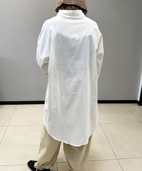 aimoha（アイモハ）の「コットンリネン風チュニックシャツ（シャツ/ブラウス・レディース・ブラック/グレー/ホワイト・SMALL/X-LARGE/LARGE/MEDIUM）」の17枚目の写真