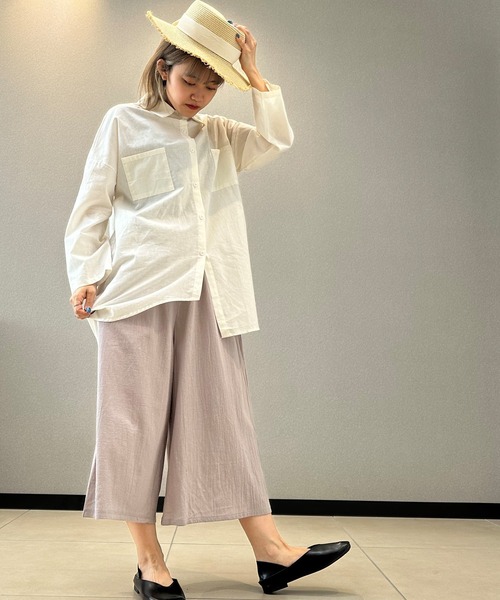 aimoha（アイモハ）の「コットンリネン風チュニックシャツ（シャツ/ブラウス・レディース・ブラック/グレー/ホワイト・SMALL/X-LARGE/LARGE/MEDIUM）」の20枚目の写真