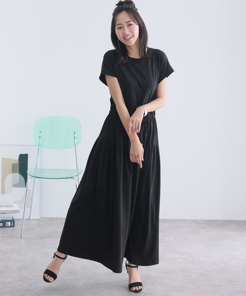 ElegChic(エレグシック)の「タック スカート ワンピース(ワンピース・レディース・ブラウン/グレー/ブラック/ネイビー/テラコッタ・M/4L/XL)」の19枚目の写真