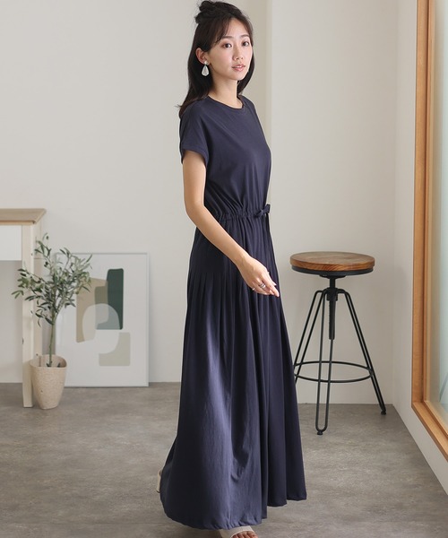 ElegChic(エレグシック)の「タック スカート ワンピース(ワンピース・レディース・ブラウン/グレー/ブラック/ネイビー/テラコッタ・M/4L/XL)」の10枚目の写真
