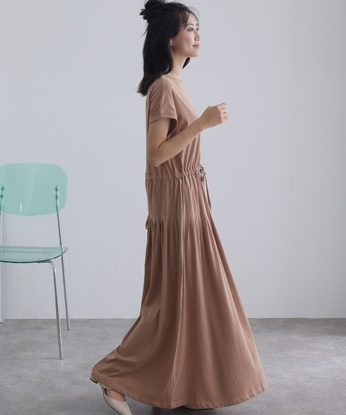 ElegChic(エレグシック)の「タック スカート ワンピース(ワンピース・レディース・ブラウン/グレー/ブラック/ネイビー/テラコッタ・M/4L/XL)」の11枚目の写真
