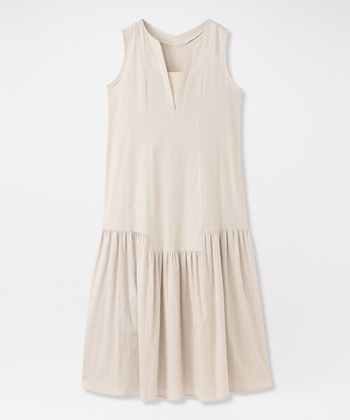 LOVELESS（ラブレス）の「コットンリネンギャザードレス（ワンピース・レディース・ライトベージュ/ブラック/オレンジ系その他5・36）」の3枚目の写真