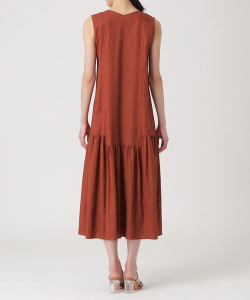 LOVELESS（ラブレス）の「コットンリネンギャザードレス（ワンピース・レディース・ライトベージュ/ブラック/オレンジ系その他5・36）」の7枚目の写真