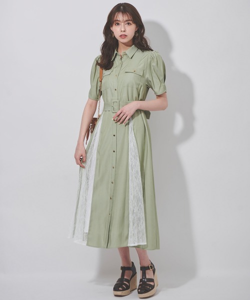 31 Sons de mode レース半袖ワンピース1回着用 31 Sons de mode（トランテアン ソン ドゥ モード）の「レース