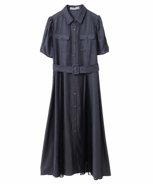 プラスオトハ ステンパネル切替シャツワンピース 新品】PLUS OTO.HA プラスオトハ ステンパネル切替シャツワンピース