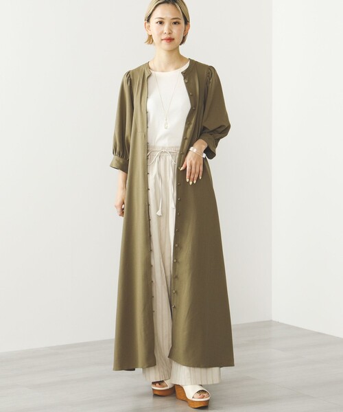 BEAMS HEART / 麻調ギャザー ワンピース（ワンピース）｜BEAMS HEART（ビームスハート） 7,590円