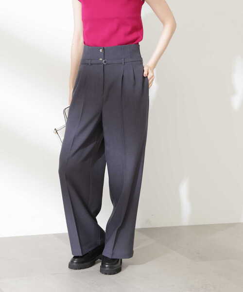 N.（N. Natural Beauty Basic）（エヌエヌナチュラルビューティーベーシック）の「【S Size Line】◆ベルト付タックハイウエストパンツ（スラックス・レディース・グレー/グリーン・SMALL/MEDIUM）」の18枚目の写真