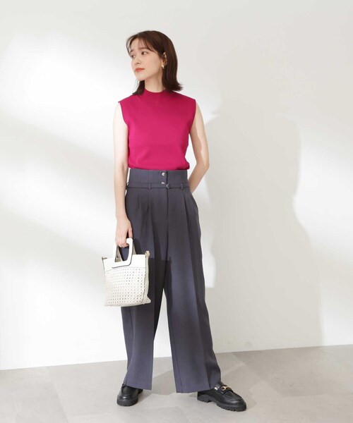 N.（N. Natural Beauty Basic）（エヌエヌナチュラルビューティーベーシック）の「【S Size Line】◆ベルト付タックハイウエストパンツ（スラックス・レディース・グレー/グリーン・SMALL/MEDIUM）」の19枚目の写真