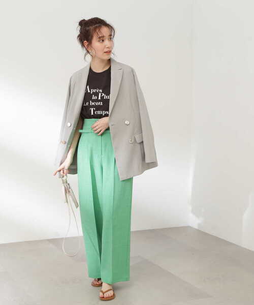 N.（N. Natural Beauty Basic）（エヌエヌナチュラルビューティーベーシック）の「【S Size Line】◆ベルト付タックハイウエストパンツ（スラックス・レディース・グレー/グリーン・SMALL/MEDIUM）」の14枚目の写真