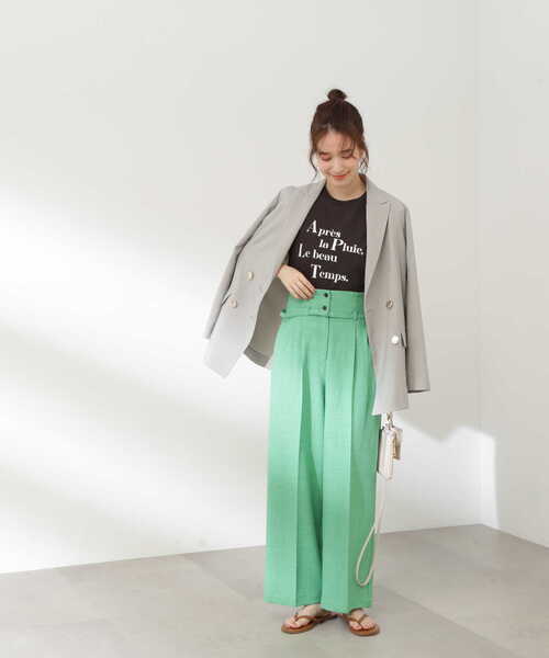 N.（N. Natural Beauty Basic）（エヌエヌナチュラルビューティーベーシック）の「【S Size Line】◆ベルト付タックハイウエストパンツ（スラックス・レディース・グレー/グリーン・SMALL/MEDIUM）」の15枚目の写真