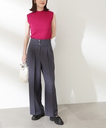 N.(N. Natural Beauty Basic) | 【S Size Line】◆ベルト付タックハイウエストパンツ(スラックス)