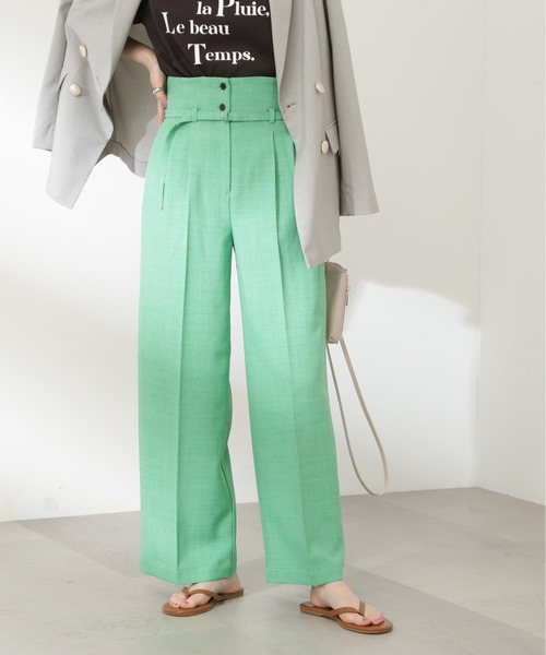 N.（N. Natural Beauty Basic）（エヌエヌナチュラルビューティーベーシック）の「【S Size Line】◆ベルト付タックハイウエストパンツ（スラックス・レディース・グレー/グリーン・SMALL/MEDIUM）」の10枚目の写真