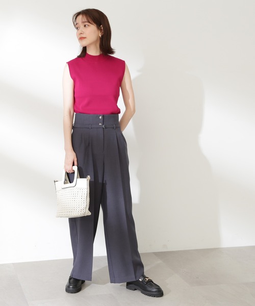 N.（N. Natural Beauty Basic）（エヌエヌナチュラルビューティーベーシック）の「【S Size Line】◆ベルト付タックハイウエストパンツ（スラックス・レディース・グレー/グリーン・SMALL/MEDIUM）」の11枚目の写真