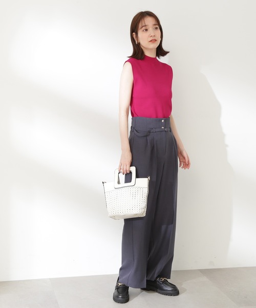 N.（N. Natural Beauty Basic）（エヌエヌナチュラルビューティーベーシック）の「【S Size Line】◆ベルト付タックハイウエストパンツ（スラックス・レディース・グレー/グリーン・SMALL/MEDIUM）」の13枚目の写真