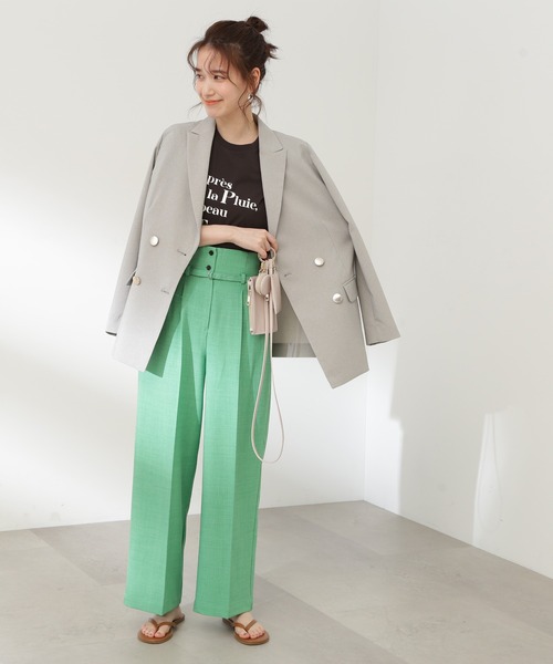 N.（N. Natural Beauty Basic）（エヌエヌナチュラルビューティーベーシック）の「【S Size Line】◆ベルト付タックハイウエストパンツ（スラックス・レディース・グレー/グリーン・SMALL/MEDIUM）」の7枚目の写真