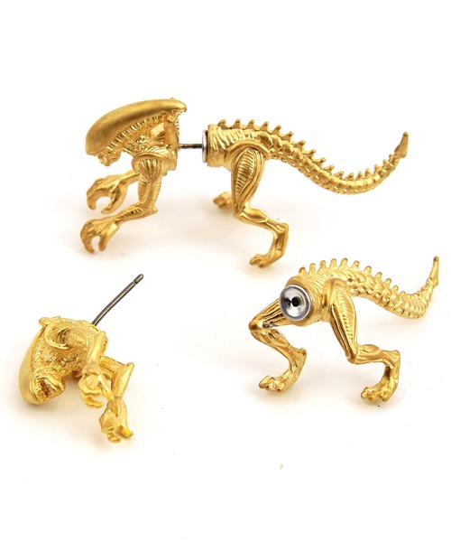 an meets zakka(アンミツザッカ)の「an meets zakka エイリアンモンスターピアス(ピアス(両耳用)・メンズ・アンティークシルバー/ブラック/ゴールド・ONE SIZE)」の3枚目の写真