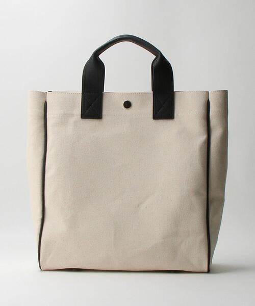 green label relaxing（グリーンレーベルリラクシング）の「キャンバス×フェイクレザー タテ トートバッグ（ビジネスバッグ・メンズ・ナチュラル・FREE）」の6枚目の写真