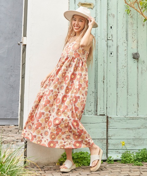 anap mimpi（アナップミンピ）の「レトロフラワー切替キャミワンピース（ワンピース・レディース・ベージュ/ブラック・FREE）」の16枚目の写真