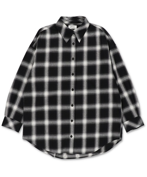 SPINNS（スピンズ）の「【ゆったりシルエット】オンブレチェックロングスリーブシャツ（シャツ/ブラウス・レディース・グレー/ブラック/ブルー/ブラウン・ONESIZE）」の10枚目の写真