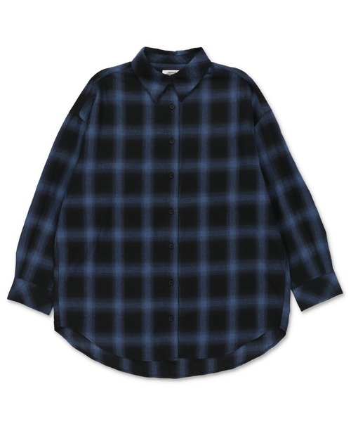 SPINNS（スピンズ）の「【ゆったりシルエット】オンブレチェックロングスリーブシャツ（シャツ/ブラウス・レディース・グレー/ブラック/ブルー/ブラウン・ONESIZE）」の21枚目の写真