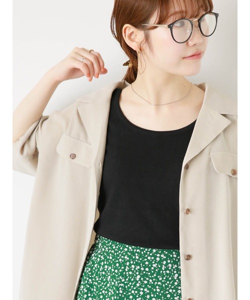 ehka sopo（エヘカソポ）の「前後2WAYボタン付タンクトップ（タンクトップ・レディース・ダークオレンジ/ブラック/オフホワイト/ライトベージュ・F）」の3枚目の写真