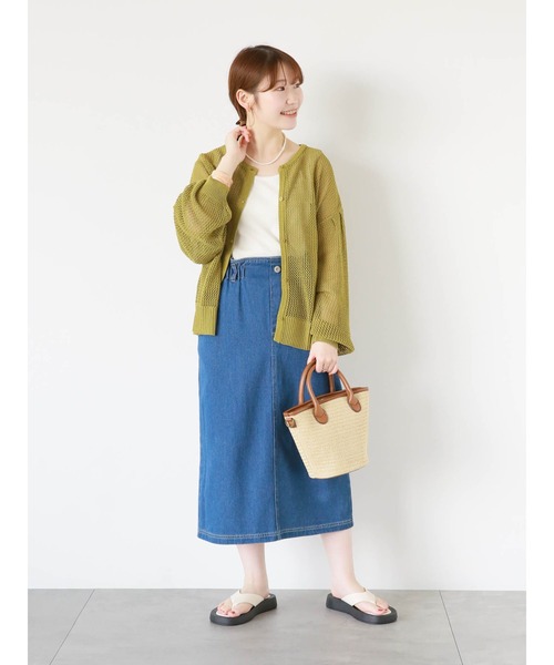 ehka sopo（エヘカソポ）の「前後2WAYボタン付タンクトップ（タンクトップ・レディース・ダークオレンジ/ブラック/オフホワイト/ライトベージュ・F）」の13枚目の写真