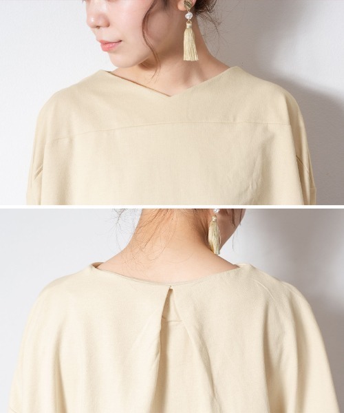 atONE(アットワン)の「atONE 裏毛リラックスプルオーバー(Tシャツ/カットソー・レディース・ブラック/ライトベージュ/杢グレー・M-L/LL~3L/4L~5L)」の20枚目の写真