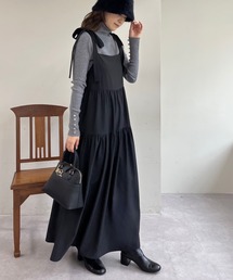 one after another NICE CLAUP | 【WEB限定商品】肩リボンティアードキャミワンピース(ワンピース)