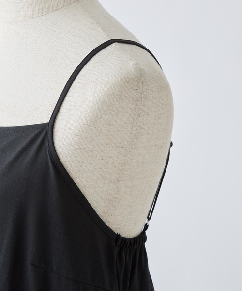 one after another NICE CLAUP(ワンアフターアナザーナイスクラップ)の「【WEB限定商品】肩リボンティアードキャミワンピース(ワンピース・レディース・ブラック/アイボリー/グレイッシュベージュ/ピンク・FREE)」の18枚目の写真