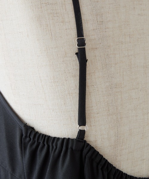 one after another NICE CLAUP(ワンアフターアナザーナイスクラップ)の「【WEB限定商品】肩リボンティアードキャミワンピース(ワンピース・レディース・ブラック/アイボリー/グレイッシュベージュ/ピンク・FREE)」の19枚目の写真