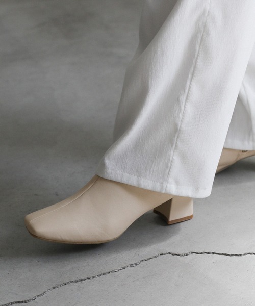 select MOCA（セレクトモカ）の「スクエアサイドジップショートブーツ（ブーツ・レディース・ブラック/アイボリー・SMALL/MEDIUM/LARGE）」の6枚目の写真