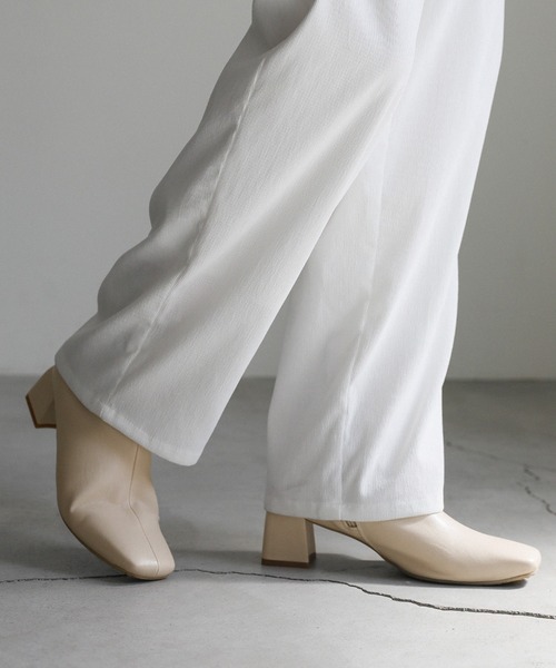 select MOCA（セレクトモカ）の「スクエアサイドジップショートブーツ（ブーツ・レディース・ブラック/アイボリー・SMALL/MEDIUM/LARGE）」の11枚目の写真