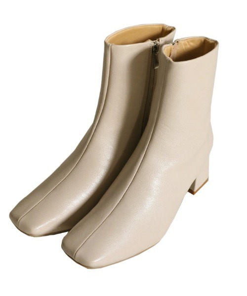 select MOCA（セレクトモカ）の「スクエアサイドジップショートブーツ（ブーツ・レディース・ブラック/アイボリー・SMALL/MEDIUM/LARGE）」の22枚目の写真