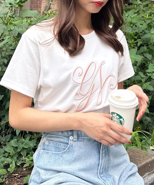 INGNI（イング）の「イニシャル刺しゅうロゴTシャツ（Tシャツ