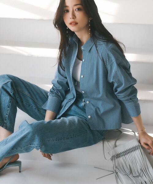 23区（ニジュウサンク）の「【RED CARD TOKYO×23区】デニム ワイドパンツ（デニムパンツ・レディース・ターコイズブルー系/ダルブルー系・40/36/38）」の4枚目の写真