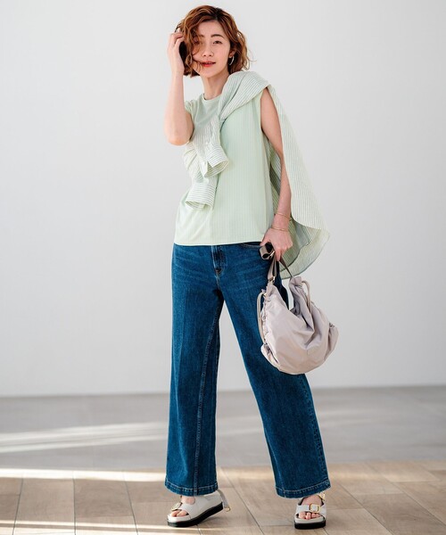 23区（ニジュウサンク）の「【RED CARD TOKYO×23区】デニム ワイドパンツ（デニムパンツ・レディース・ターコイズブルー系/ダルブルー系・40/36/38）」の20枚目の写真