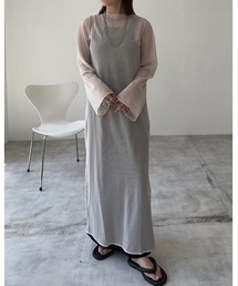 leimn | メッシュシアーフレアワンピース(ワンピース)