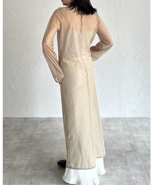 leimn（レイムン）の「メッシュシアーフレアワンピース（ワンピース・レディース・ブラック/アイボリー/グレー系・M）」の20枚目の写真