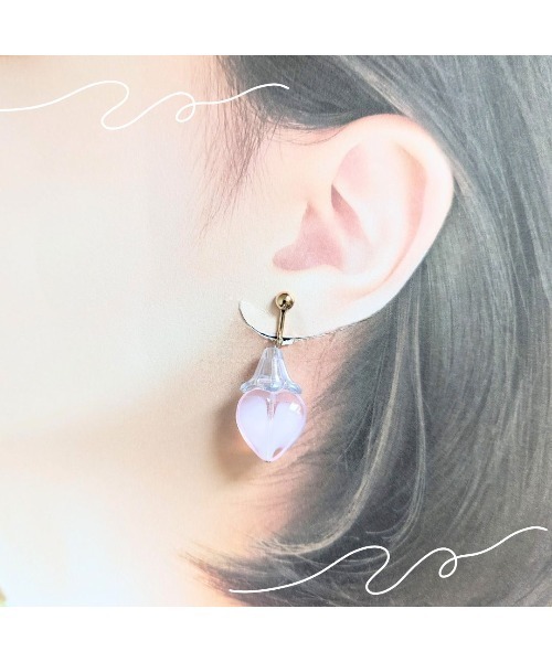 tone(トーン)の「【hazeleyes】バケハートイヤリング(Bonbonami ボンボンアミ)(MA)(イヤリング・レディース・ピンク・FREE)」の4枚目の写真