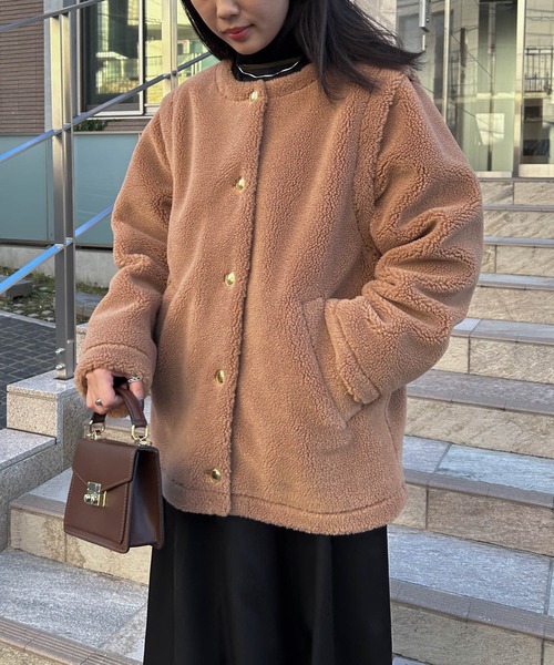 オードリーアンドジョンワッド（Audrey and John Wad）/【Audrey and John Wad】メタルボタン2wayボアブルゾン セール】メタルボタン2wayボアブルゾン（ブルゾン）｜Audrey and John