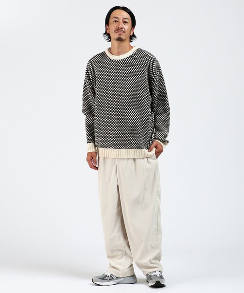 BEAMS HEART(ビームスハート)の「BEAMS HEART / ポップコーン編み クルーネック ニット(ニット/セーター・メンズ・オフホワイト/ネイビー・SMALL/MEDIUM/LARGE)」の7枚目の写真