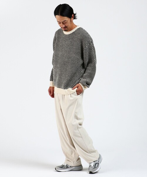 BEAMS HEART(ビームスハート)の「BEAMS HEART / ポップコーン編み クルーネック ニット(ニット/セーター・メンズ・オフホワイト/ネイビー・SMALL/MEDIUM/LARGE)」の9枚目の写真