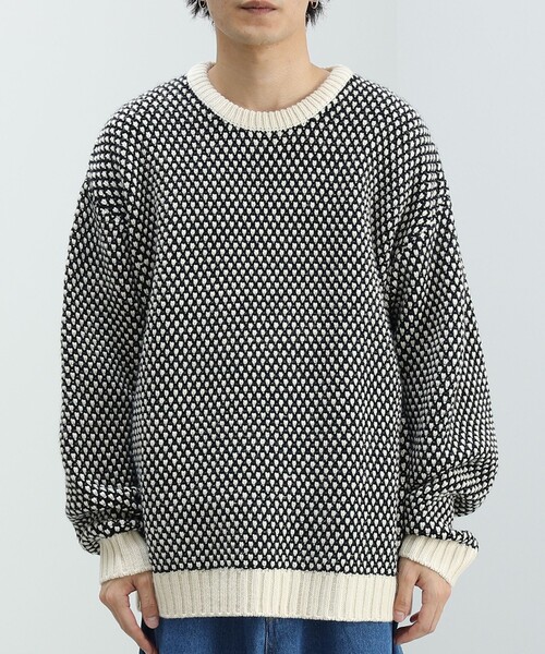 BEAMS HEART(ビームスハート)の「BEAMS HEART / ポップコーン編み クルーネック ニット(ニット/セーター・メンズ・オフホワイト/ネイビー・SMALL/MEDIUM/LARGE)」の16枚目の写真