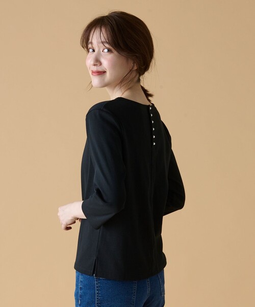 ANY(エニィ)の「【接触冷感/UVケア】バックパール Tシャツ(Tシャツ/カットソー・レディース・アイボリー系9/アイボリー系1/ブラック系・3/2)」の1枚目の写真
