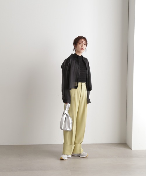 N.（N. Natural Beauty Basic）（エヌエヌナチュラルビューティーベーシック）の「◆シアーショートシャツ（シャツ/ブラウス・レディース・ピンク/ナチュラル/ブラック・MEDIUM）」の9枚目の写真