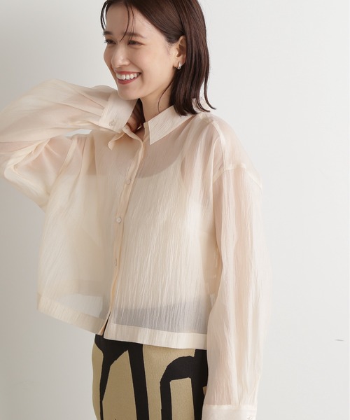 N.（N. Natural Beauty Basic）（エヌエヌナチュラルビューティーベーシック）の「◆シアーショートシャツ（シャツ/ブラウス・レディース・ピンク/ナチュラル/ブラック・MEDIUM）」の19枚目の写真