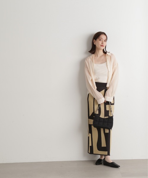 N.（N. Natural Beauty Basic）（エヌエヌナチュラルビューティーベーシック）の「◆シアーショートシャツ（シャツ/ブラウス・レディース・ピンク/ナチュラル/ブラック・MEDIUM）」の16枚目の写真