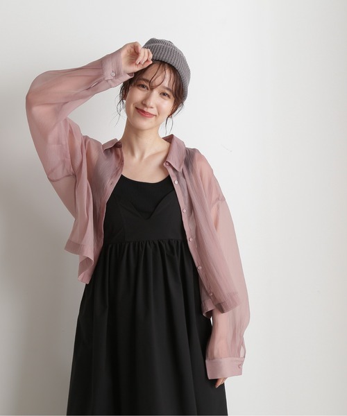 N.（N. Natural Beauty Basic）（エヌエヌナチュラルビューティーベーシック）の「◆シアーショートシャツ（シャツ/ブラウス・レディース・ピンク/ナチュラル/ブラック・MEDIUM）」の21枚目の写真