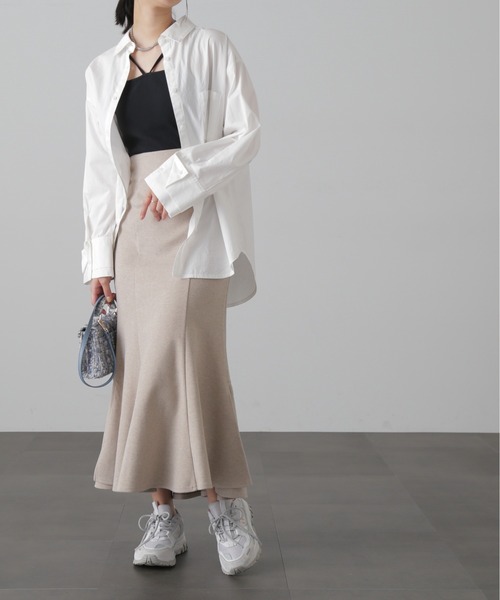 FREE'S MART（フリーズマート）の「◆【Sシリーズ対応】サイドスリットカットソーマーメイドスカート（スカート・レディース・グレー系その他/ブラック/ベージュ系その他・SMALL/X-SMALL/MEDIUM）」の4枚目の写真